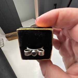 Sterling Silver Amethyst Bow Ring Handmade​​​